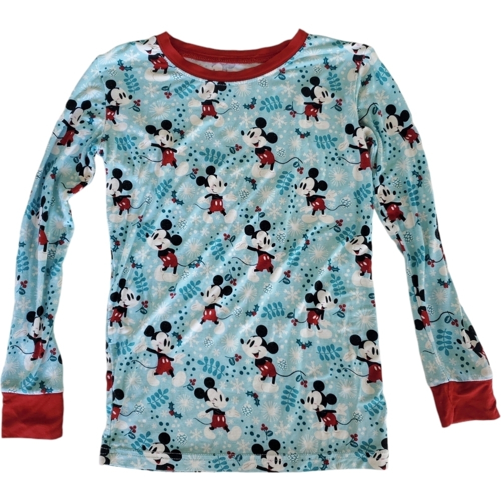 Little Sleepies + Disney Mickey Winter Wonderland Pajama Top Kids Size 7|8